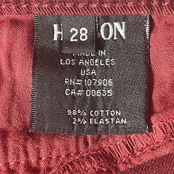 Hudson LouLou tuxedo red skinny jeans with pink stripe 28 - Picture 3 of 5